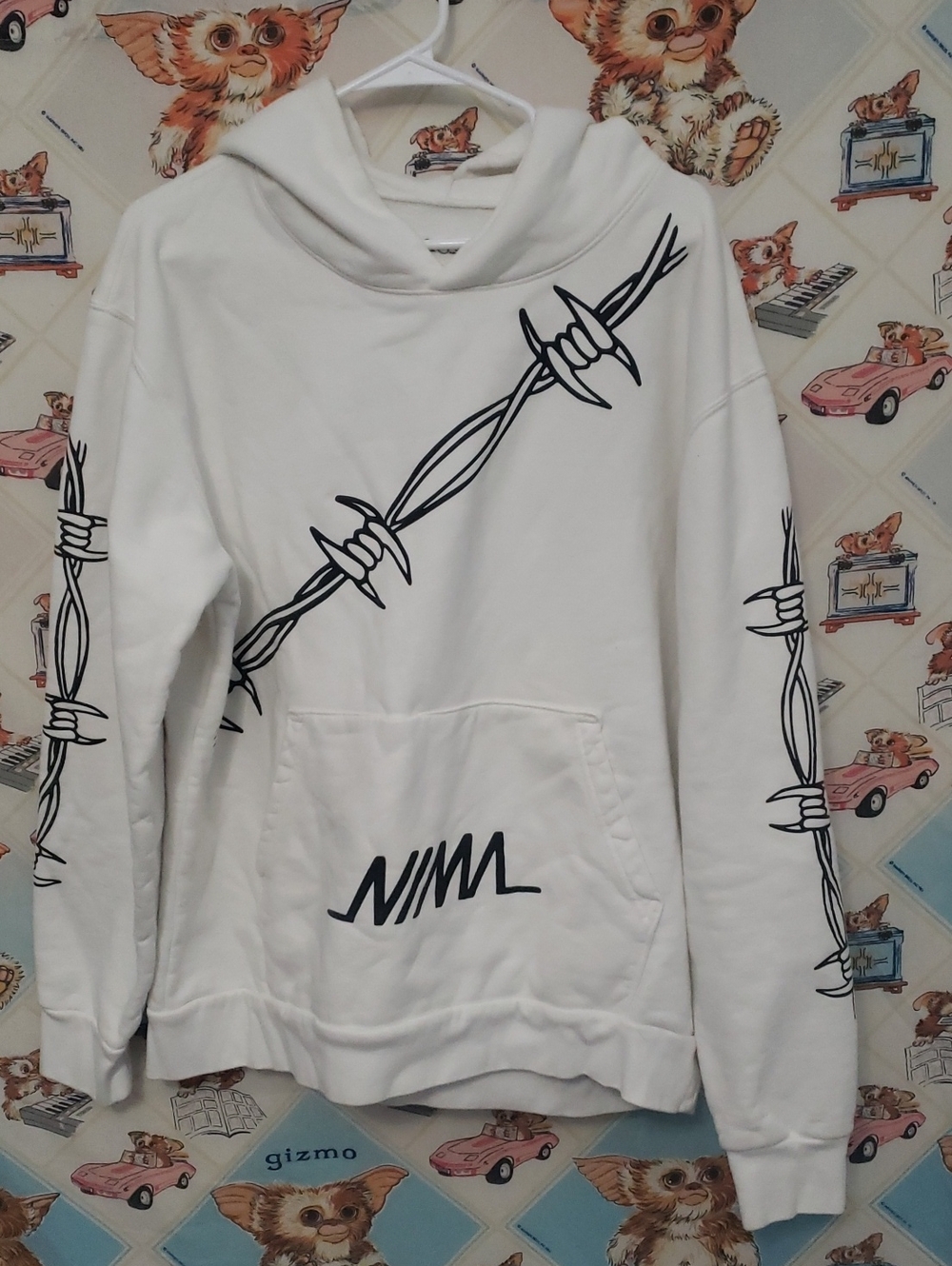White Barbed Wire Graphic Hoodie - Men